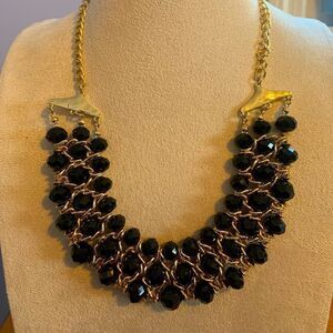 Jones New York black and gold statement necklace